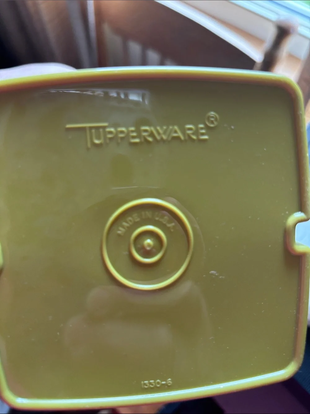 Vintage green Tupperware pickle keeper